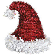 FC Young 3D Tinsel Santa Hat Christmas Tabletop Decor