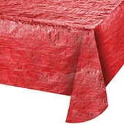 Creative Converting Metallic Christmas Table Cover - Red