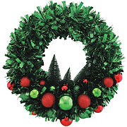 FC Young Ornament Tinsel Christmas Wreath with Trees