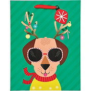 Destination Holiday Reindeer Dog Christmas Gift Bag, Medium