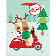 Destination Holiday Reindeer Scooter Christmas Gift Bag, Medium