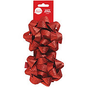 Destination Holiday Glitter Christmas Bows - Red, 2 ct