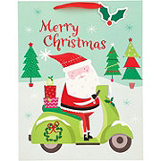 Destination Holiday Santa Scooter Christmas Gift Bag, Extra Large