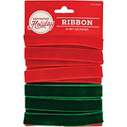 Destination Holiday Velvet Christmas Ribbon - Red & Green