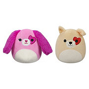 Squishmallows Pink & Tan Dogs Valentine's Plush Pair