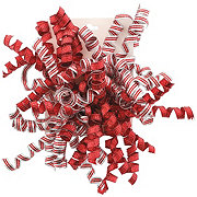 Destination Holiday Curly Swirl Christmas Bows - Silver & Red