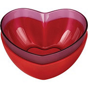 Destination Holiday Frosted Heart Shape Bowls - Red & Purple, 2 pk