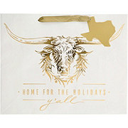 Destination Holiday Longhorn Horizontal Christmas Gift Bag, Large