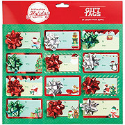 Destination Holiday Christmas Sticker Gift Tags with Bows