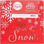 Destination Holiday Let It Snow Folding Gift Boxes - Red