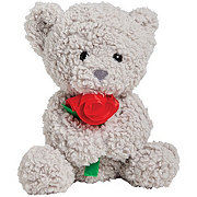 Destination Holiday Valentine's Teddy Bear & Flower - Gray