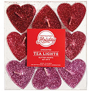 Destination Holiday Glitter Heart Valentine's Tea Light Candles