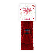 Scunci Let It Snow Burgundy Sherpa Plaid Headwrap