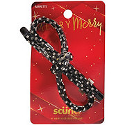 Scunci Merry Merry Black And Silver Bow Barrette