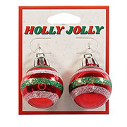 Fantasia Accessories Holly Jolly Ornament Earrings