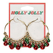 Fantasia Accessories Holly Jolly Ornament Hoop Earrings