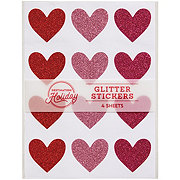 Destination Holiday Glitter Heart Valentine's Stickers