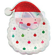 Destination Holiday Santa Shape Christmas Party Paper Plates