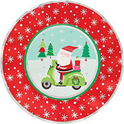 Destination Holiday Santa Scooter Christmas Party Paper Plates, 10 ct