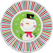 Destination Holiday Snowman Christmas Party Paper Plates, 10 ct