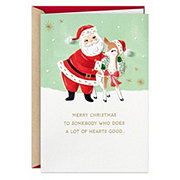 Hallmark Vintage Santa & Reindeer Christmas Card - S31