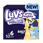 Luvs Bluey Platinum Protection Overnight Baby Diapers - Size 6