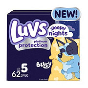 Luvs Bluey Platinum Protection Overnight Baby Diapers - Size 5