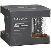 our goods Hammered Glass Tumblers, 15.2 oz