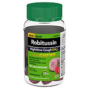 Robitussin Adult Nighttime Cough DM Chewable Tablets - Berry