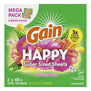 Gain Happy Super Sized Fabric Softener Dryer Sheets - Hibiscus Hula 