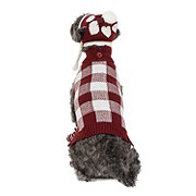 Simply Dog Buffalo Check Plaid Sweater Small