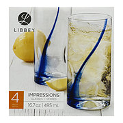 Libbey Impressions Blue Ribbon Glass Set, 4 pk