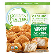 Golden Platter Organic Fully Cooked Frozen Lightly Breaded Chicken Chunks