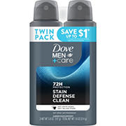 Dove Men+Care 72 Hr Antiperspirant Dry Spray - Stain Defense Clean, 7.6 oz