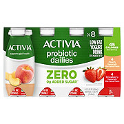 Activia Probiotic Dailies Low Fat Yogurt Drink - Peach & Strawberry, 8 pk