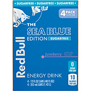 Red Bull Sugar-Free Sea Blue Edition Energy Drink 4 pk Cans - Juneberry