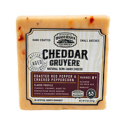 Wood River Creamery Cheddar Gruyere Cheese - Roasted Red Pepper & Cracked Peppercorn