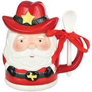 Destination Holiday Cowboy Santa Mug Gift Set