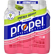 Propel Energy Boost Passionfruit Guava Water Beverage 6 pk Bottles