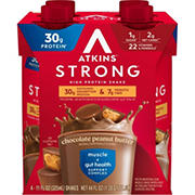Atkins Strong 30g High Protein Nutritional Shake - Chocolate Peanut Butter, 4 pk