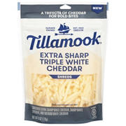 Tillamook Extra Sharp Triple White Cheddar Shreds, 6 oz