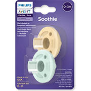 Avent Soothie Pacifiers (0-3 Months) - Yellow & Cyan