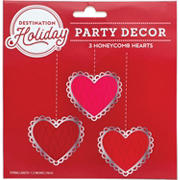 Destination Holiday Valentine Honeycomb Hearts, 6''
