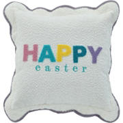 Destination Holiday Happy Easter Ruffle Decorative Throw Pillow