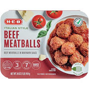 H-E-B Fully Cooked Italian Style Beef Meatballs in Marinara