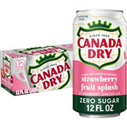 Canada Dry Zero Sugar Fruit Splash Strawberry Ginger Ale Soda 12 pk Cans