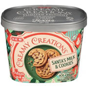 H-E-B Creamy Creations Santa's Milk & Cookies Ice Cream, 1/2 gal