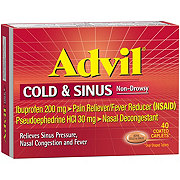 Advil Cold & Sinus Ibuprofen Nasal Decongestant Coated Caplets - Shop ...