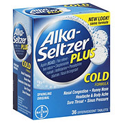 Alka-Seltzer Plus Cold Formula Sparkling Original Effervescent Tablets ...