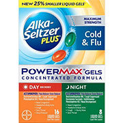 Alka-Seltzer Plus Maximum Strength Cold & Flu Day + Night PowerMax Gels ...